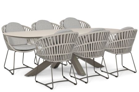 Santika Amara/Voyage 240x120 cm dining tuinset 7-delig