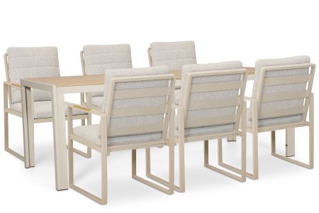 Lifestyle Alessio/Creta 210x90 cm dining tuinset 7-delig