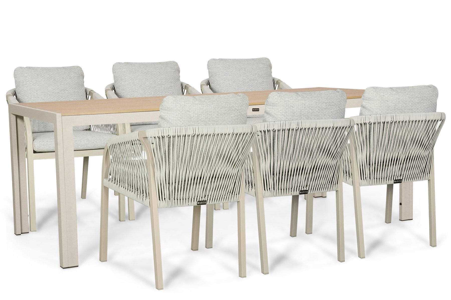 Lifestyle Biagio/Creta 205x90 cm dining tuinset 7-delig