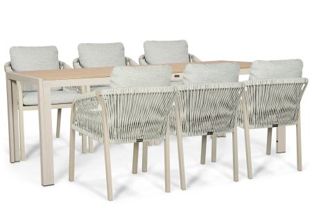 Lifestyle Biagio/Creta 205x90 cm dining tuinset 7-delig