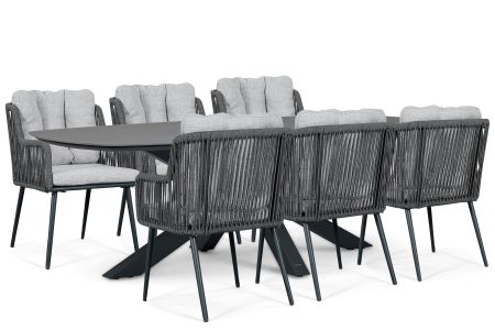 Lifestyle Tivoli/Voyage 240x120 cm dining tuinset 7-delig