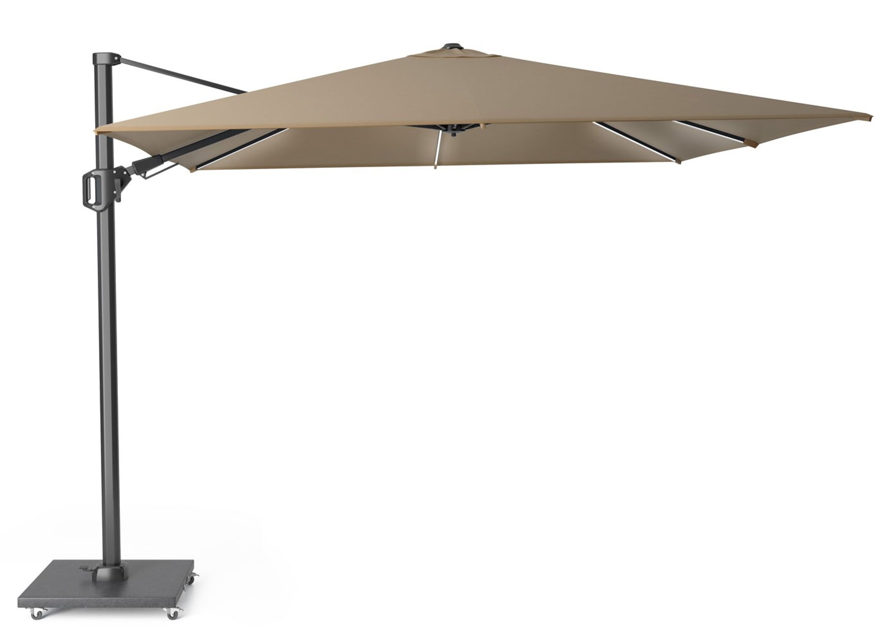 Platinum Challenger zweefparasol T2 300 cm x 300 cm glow taupe
