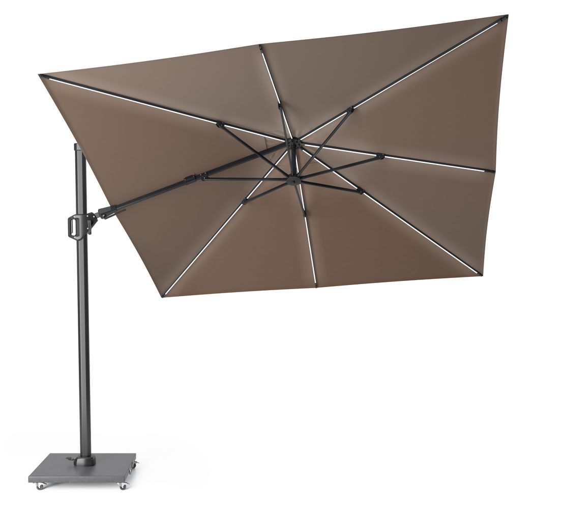Platinum Challenger telescope zweefparasol 3x3m T2 premium (excl. voet) havana GLOW