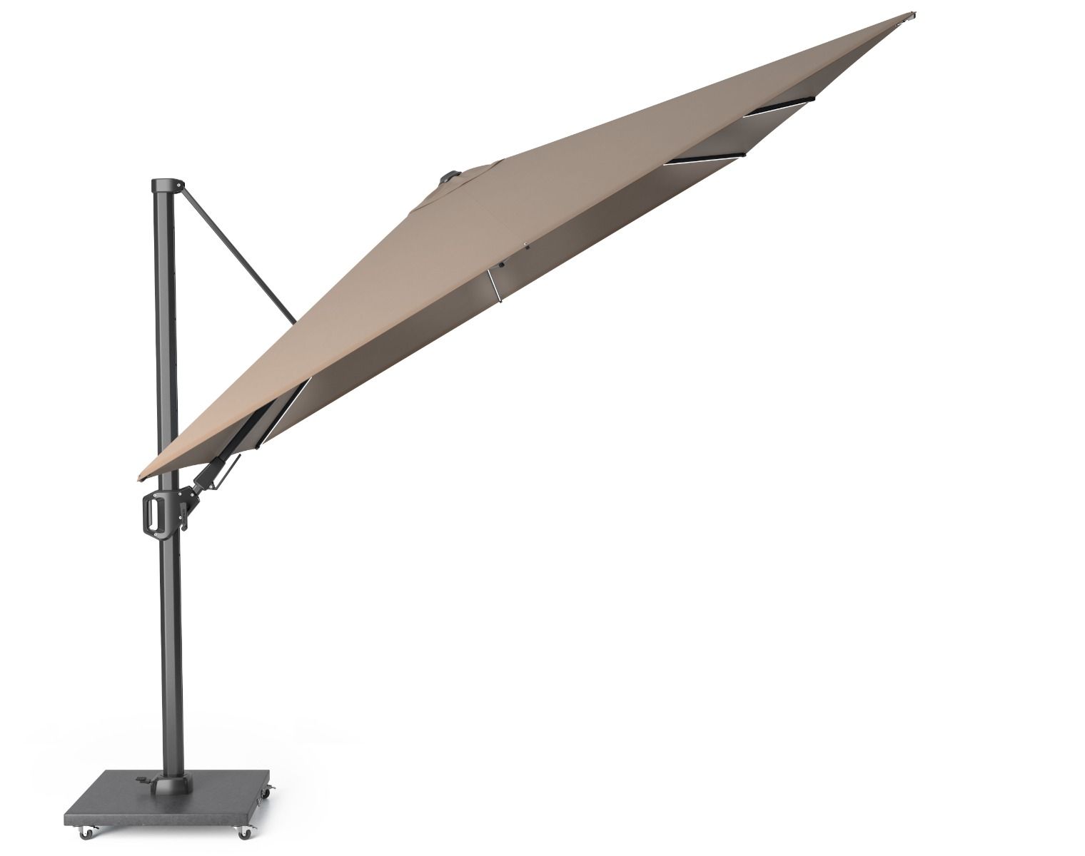 Platinum Challenger telescope zweefparasol 3x3m T2 premium (excl. voet) havana GLOW thumbnail
