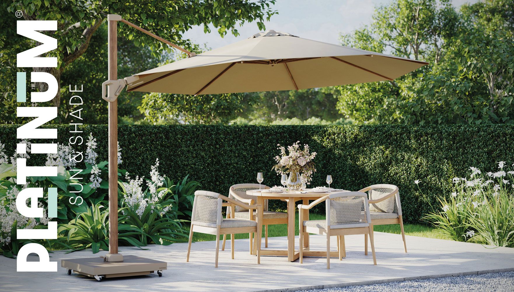 Platinum Challenger zweefparasol T2 premium 3.5x2.6m