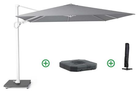 Platinum Challenger zweefparasol 3x3m T2 wit frame (incl. voet + hoes) manhattan