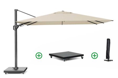 Platinum Challenger zweefparasol 3.5x2.6 m T2 (incl. voet en hoes) champagne