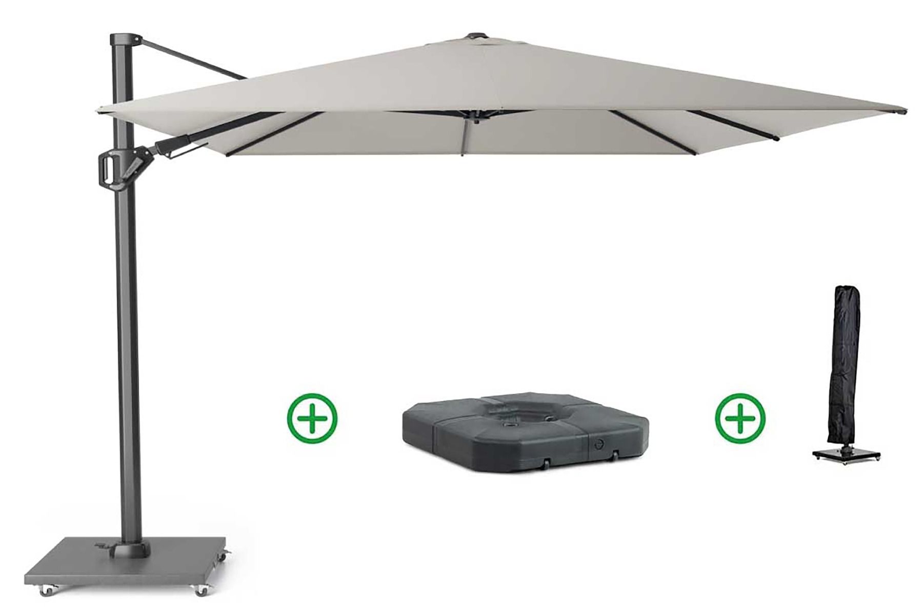 Platinum Challenger zweefparasol 3x3m T2 (incl. voet + hoes) manhattan thumbnail