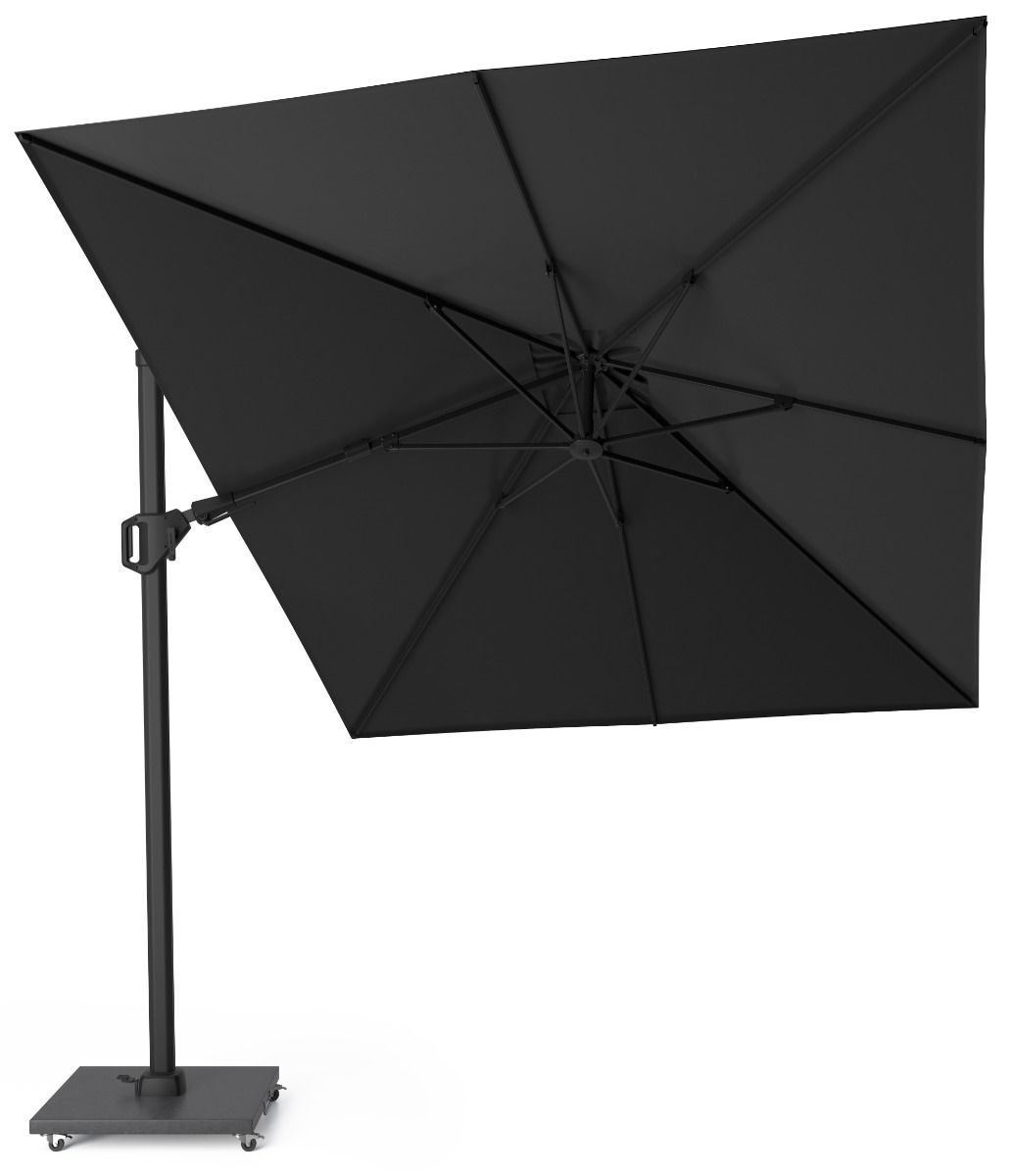 Platinum Challenger zweefparasol 3.5x2.6m T2 premium matt black frame  (incl. voet en hoes) jet black