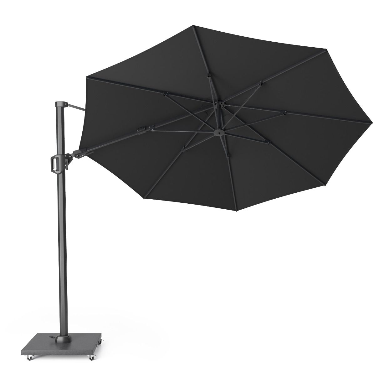 Platinum Challenger zweefparasol 3.5m T2 premium (incl. voet en hoes) faded black
