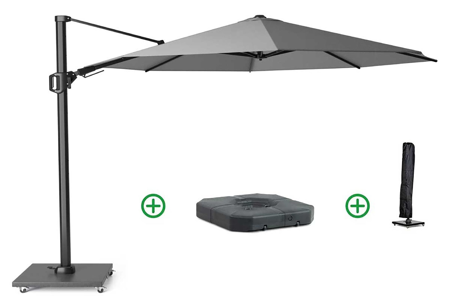 Platinum Challenger zweefparasol 3.5m T2 premium (incl. voet + hoes) manhattan thumbnail