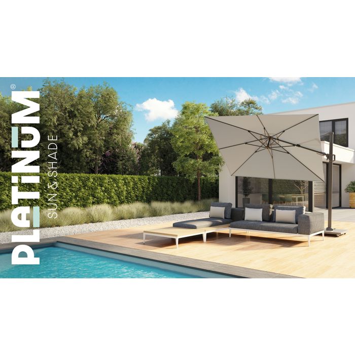Platinum Challenger zweefparasol T2 3x3m (excl. voet) white 