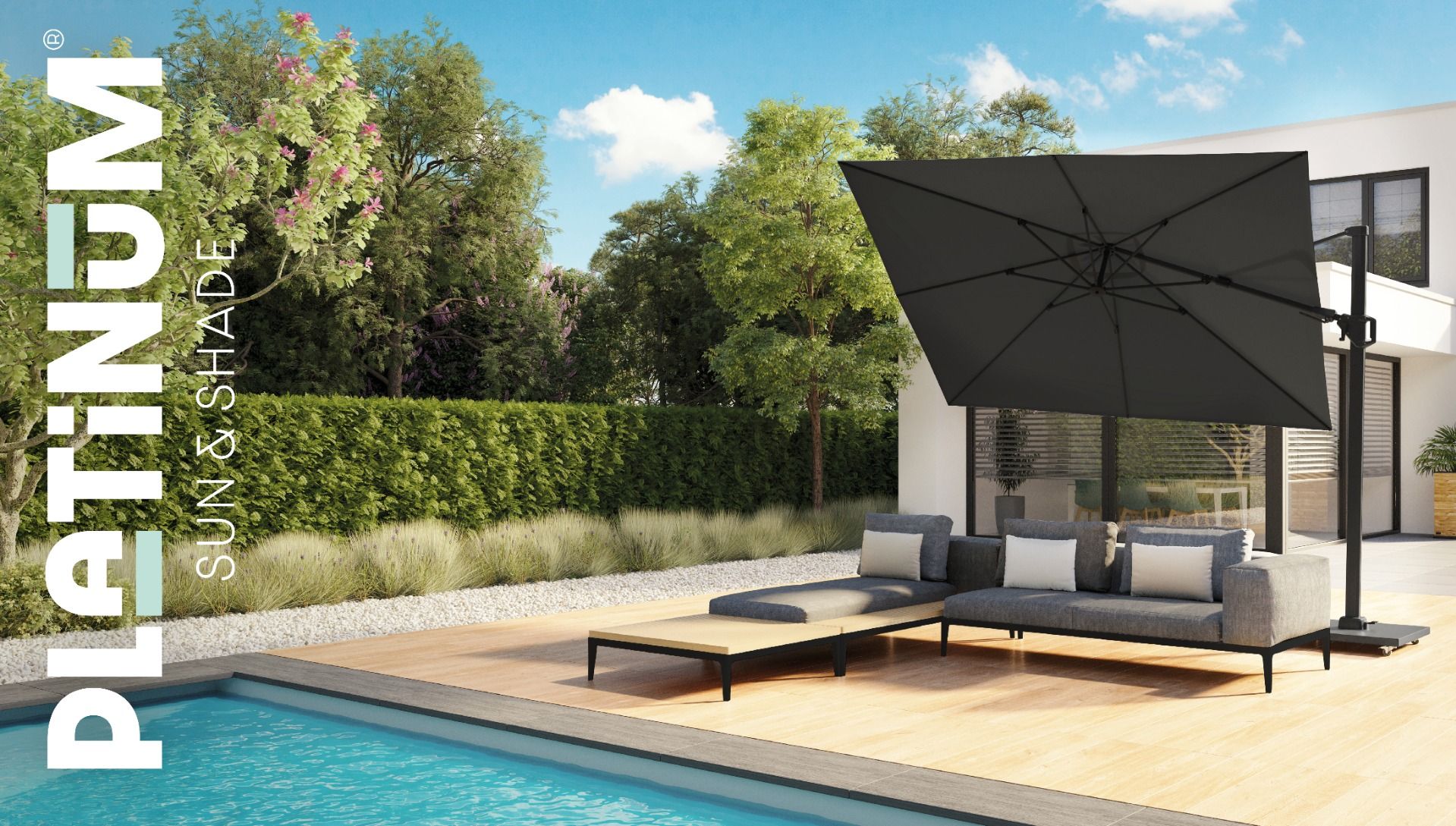Platinum Challenger zweefparasol 3x3m T2 premium (excl. voet) thumbnail