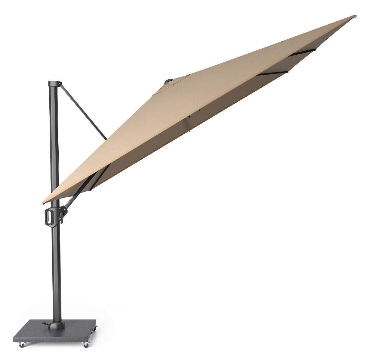 Platinum Challenger zweefparasol 3x3m T1 (incl. voet + hoes) taupe