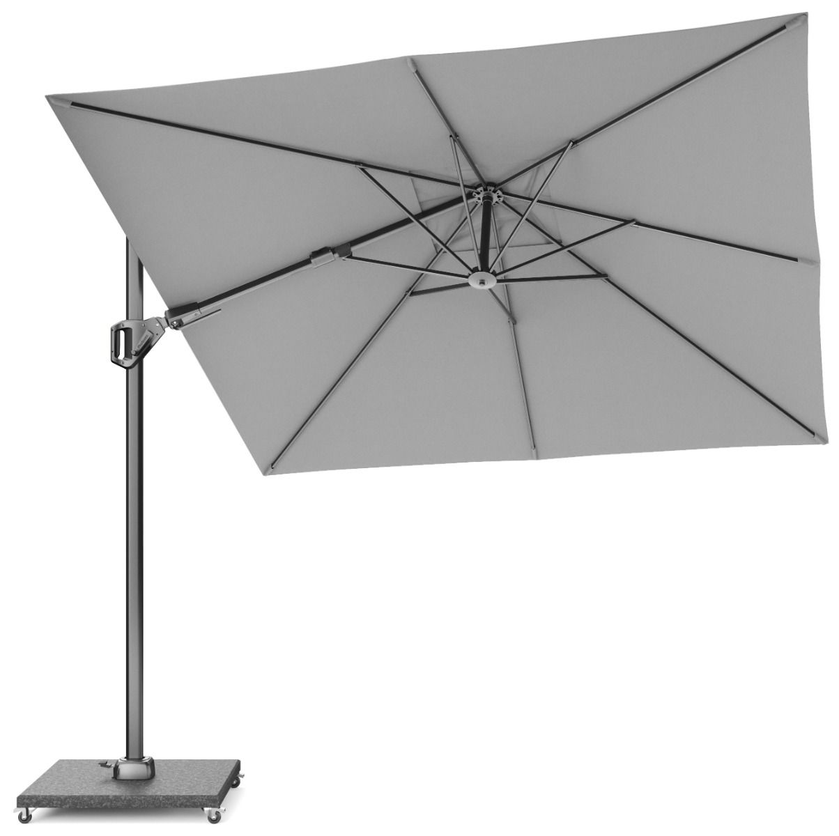 Platinum Voyager zweefparasol 2.7x2.7m T2 (incl. voet + hoes) light grey