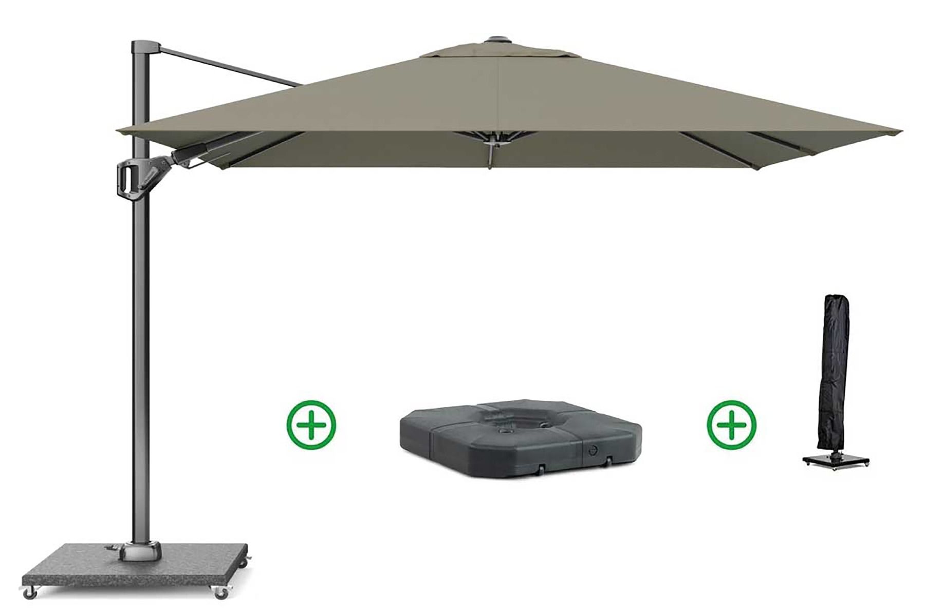 Platinum Voyager zweefparasol 2.7x2.7m T2 (incl. voet + hoes) taupe