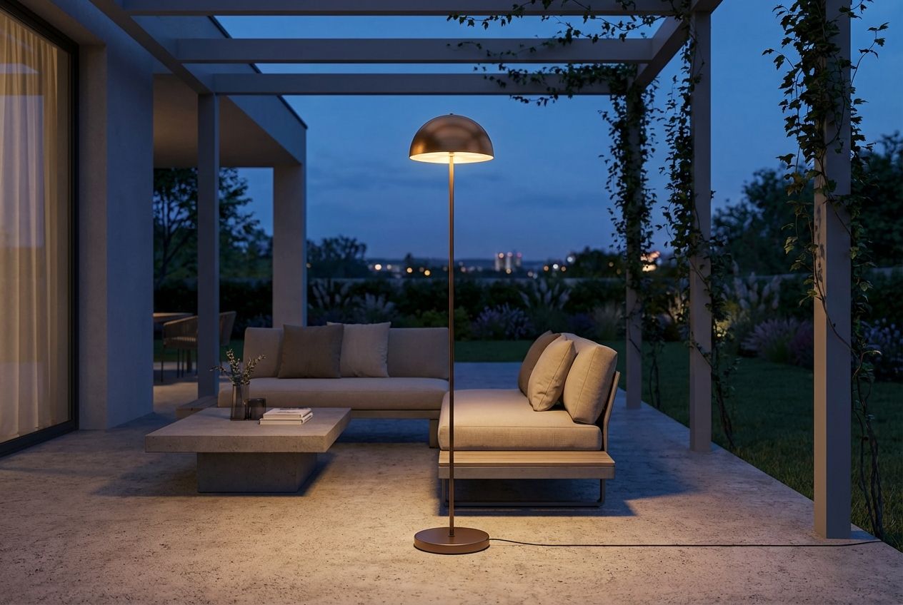 Buiten vloerlamp mushroom donkerbrons oplaadbaar - Keira