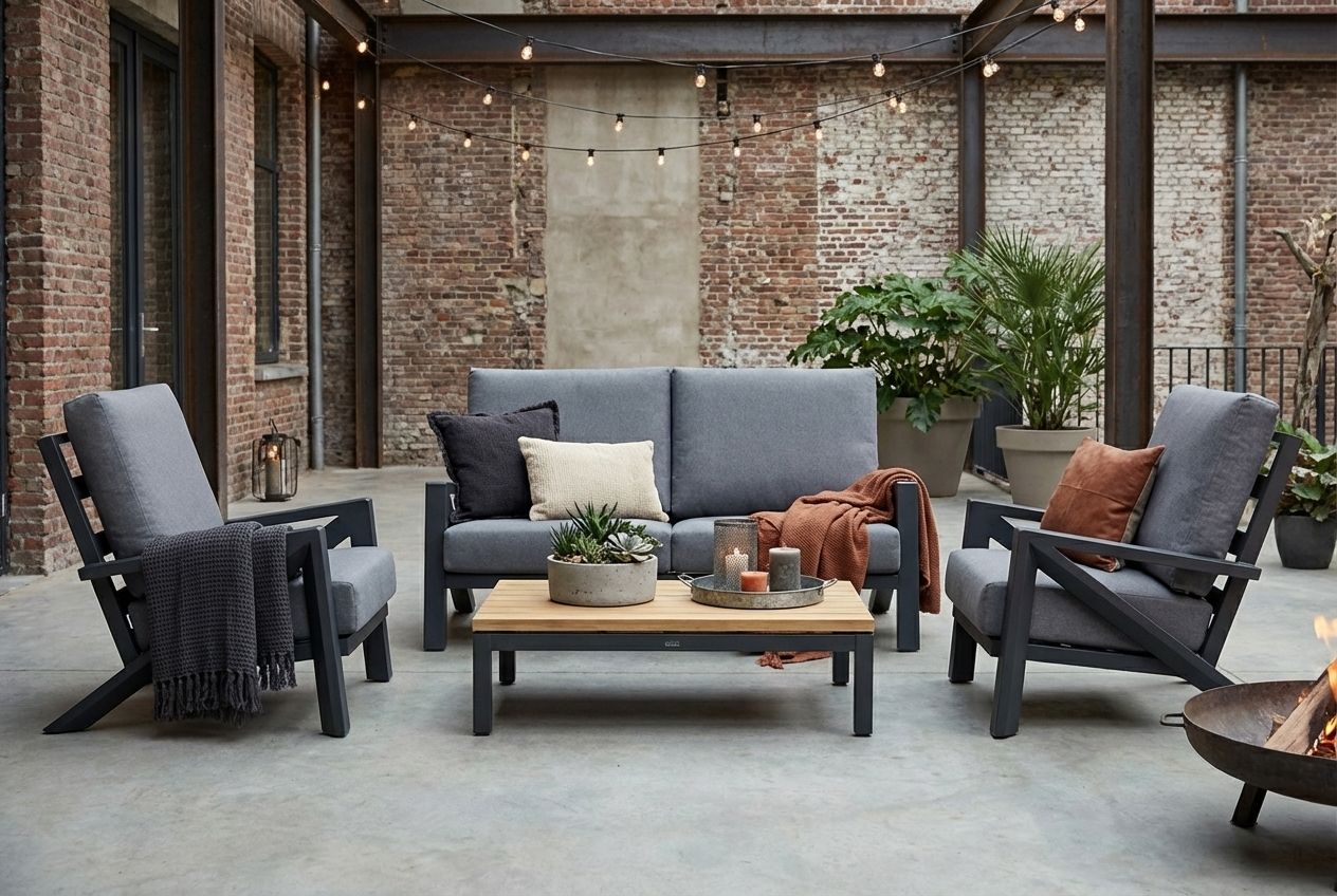 Santika Cinta/Riviera 120 cm stoel-bank loungeset 4-delig