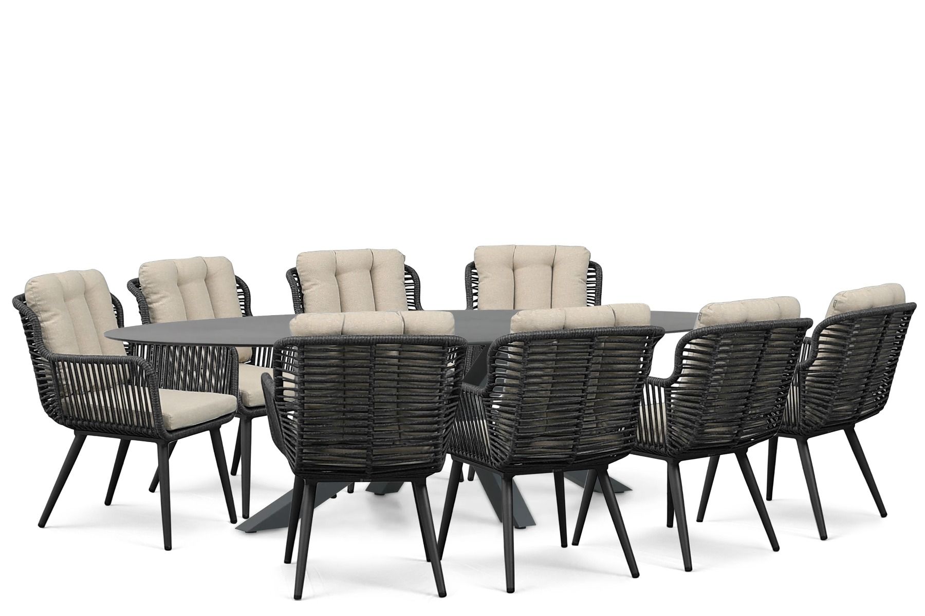 Coco Custa/Ellisse 280x118 cm dining tuinset 9-delig