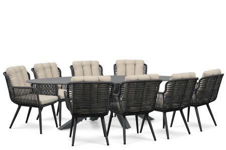 Coco Custa/Ellisse 280x118 cm dining tuinset 9-delig