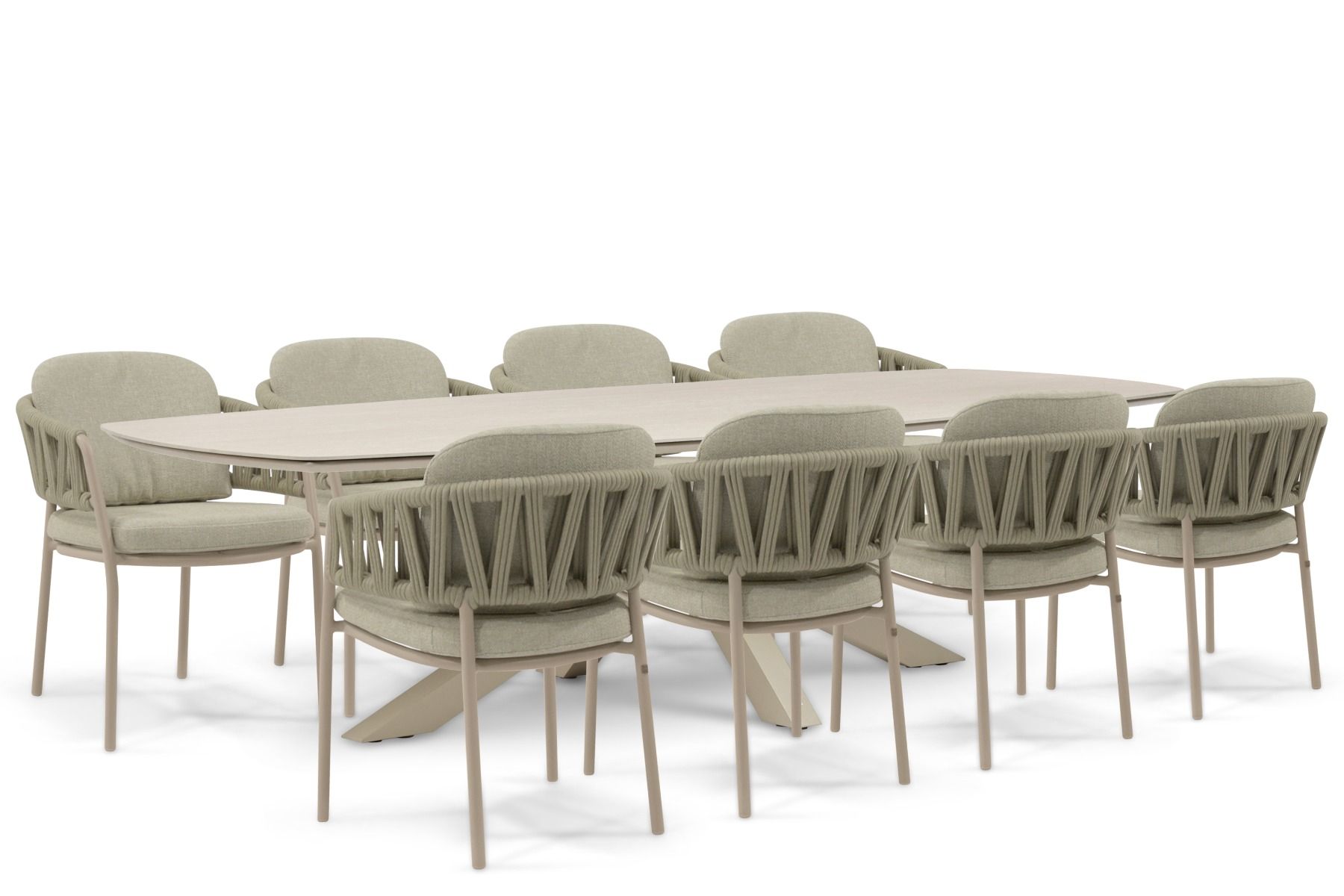 4 Seasons Outdoor Calma/Voyage 300x120 cm dining tuinset 9-delig