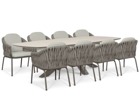Santika Amadora/Voyage 300x120 cm dining tuinset 9-delig