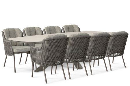 Santika Cayora/Voyage 300x120 cm dining tuinset 9-delig