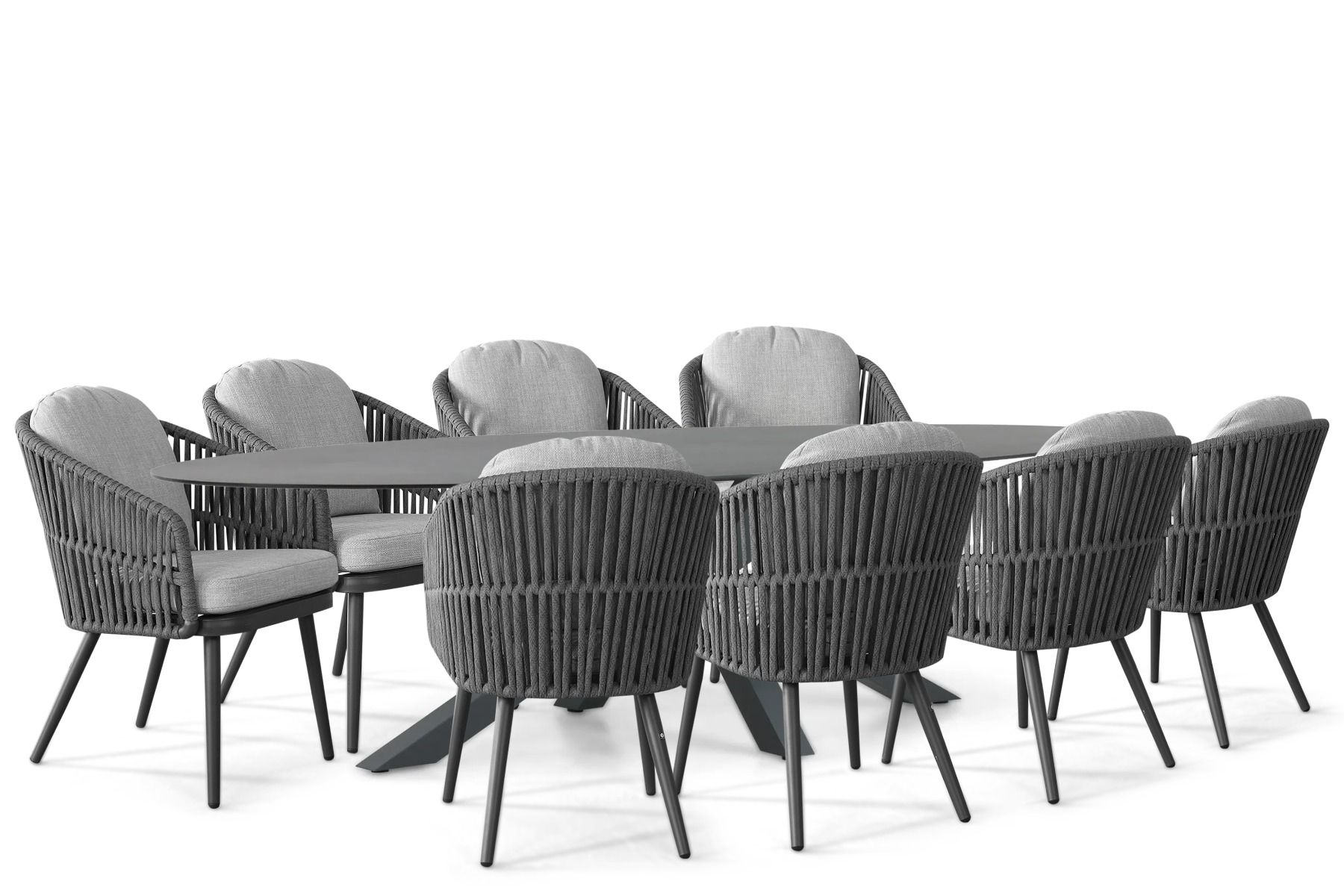 Santika Marani/Ellisse 280x118 cm dining tuinset 9-delig