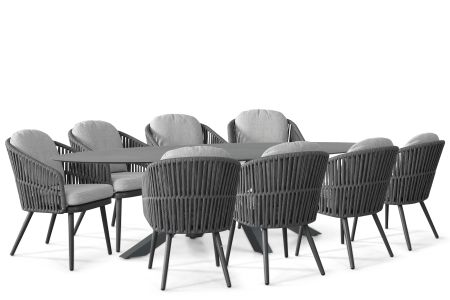 Santika Marani/Ellisse 280x118 cm dining tuinset 9-delig
