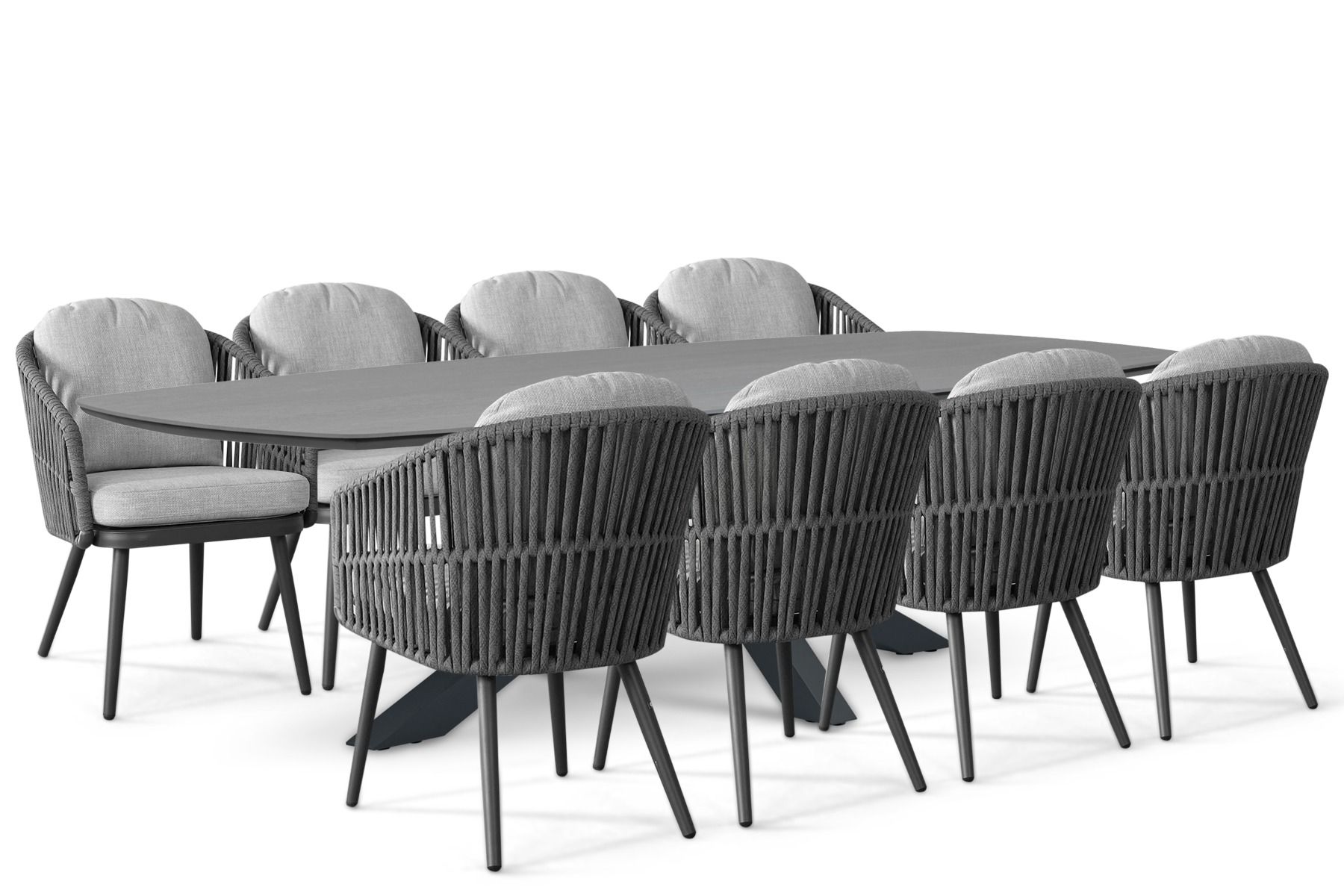 Santika Marani/Voyage 300x120 cm dining tuinset 9-delig