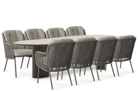 Santika Cayora/Weave 300x120 cm dining tuinset 9-delig