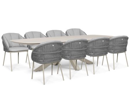 Santika Pebble/Voyage 300x120 cm dining tuinset 9-delig