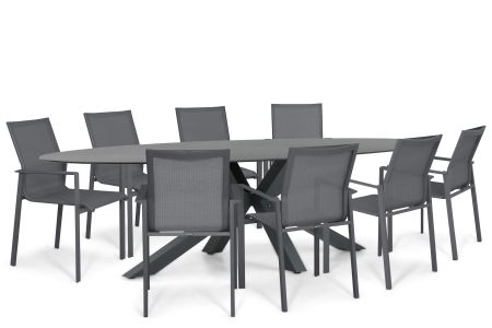Lifestyle Timo/Ellisse 280x118 cm dining tuinset 9-delig