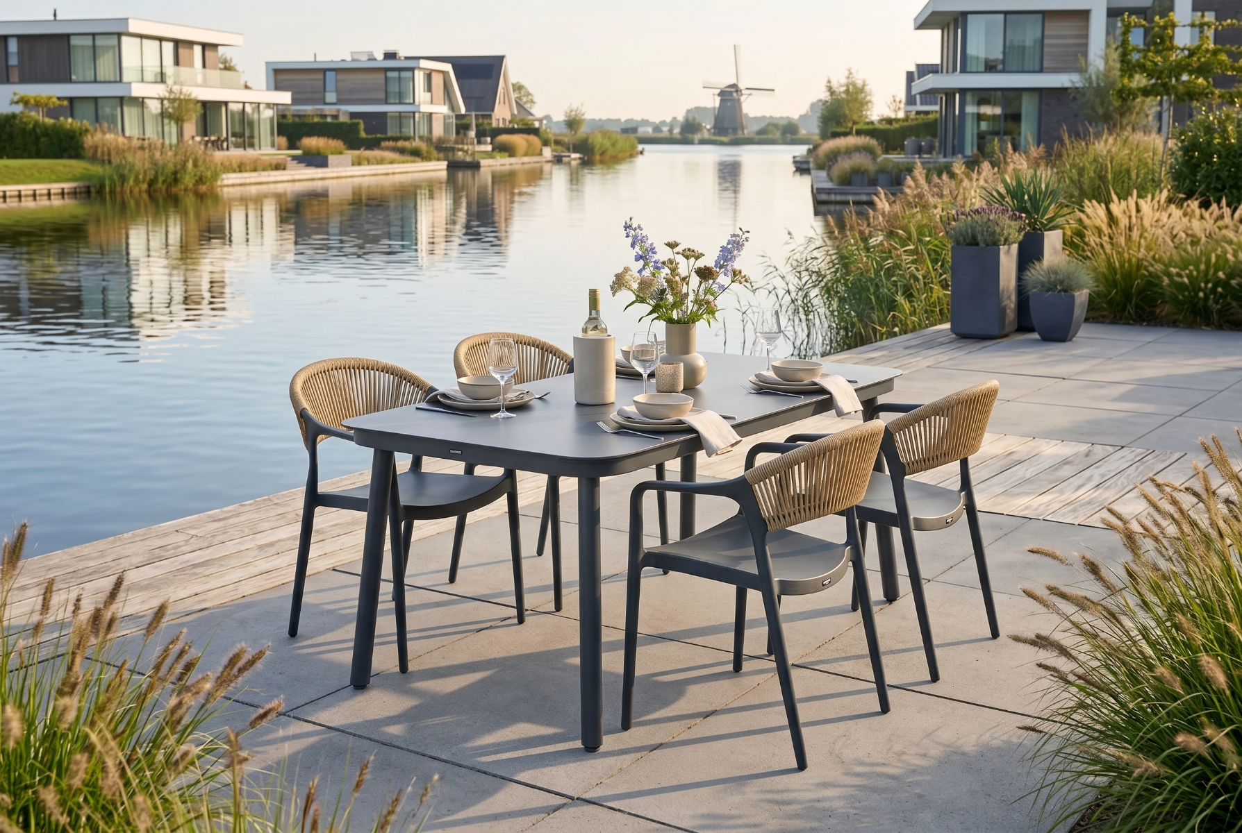 Domani Toscano/Tavano 160x90 cm dining tuinset 5-delig