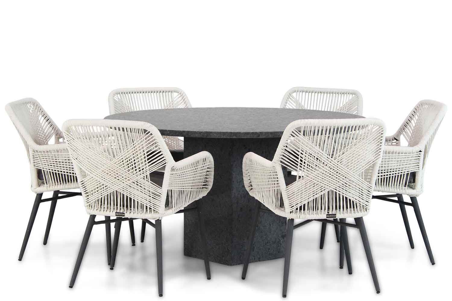 Lifestyle Advance/Graniet 140 cm rond dining tuinset 7-delig thumbnail