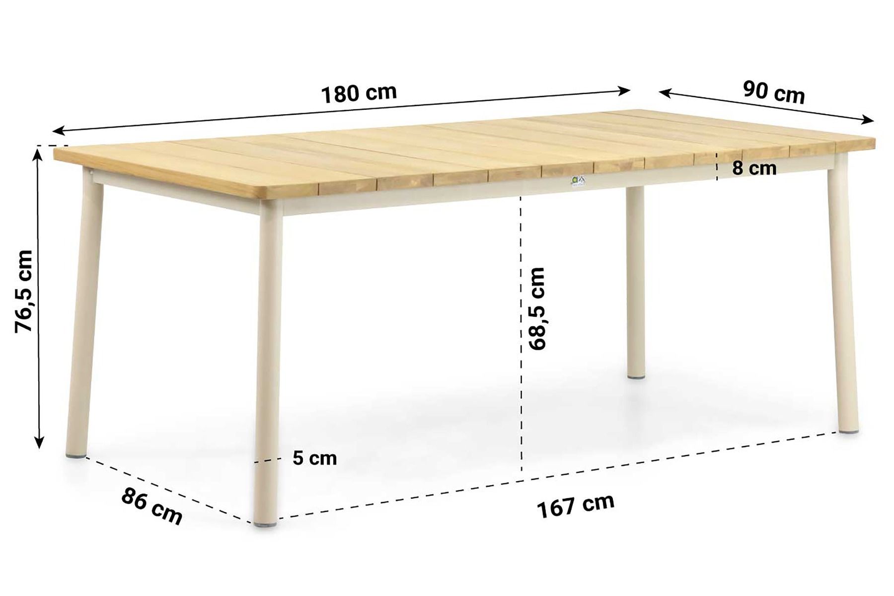 Coco Antoni/Milou 180 cm dining tuinset 5-delig