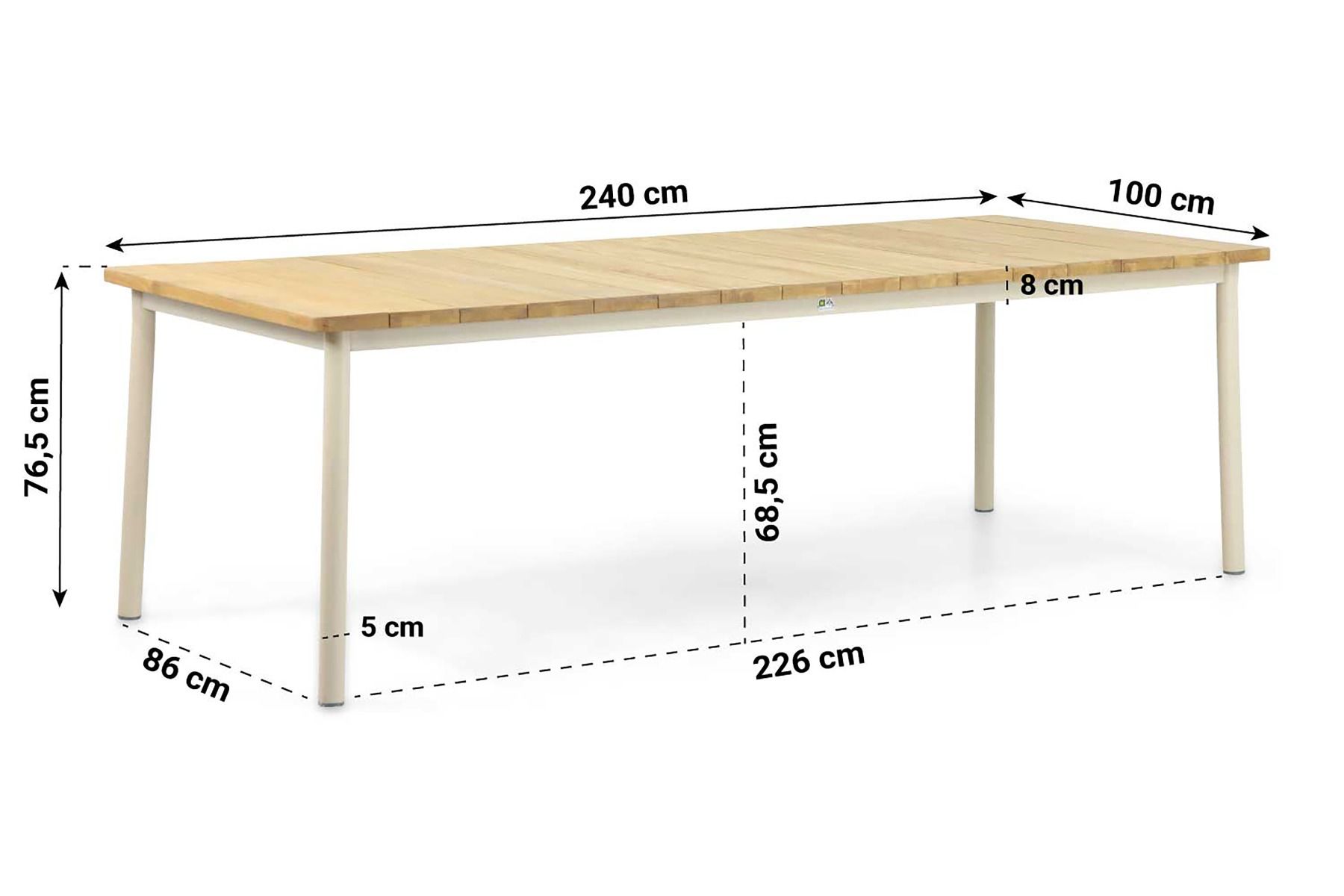 Apple Bee Milou dining tuintafel 240 x 100 cm thumbnail