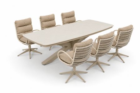Apple Bee Camp Bay/Belluno 220x100 cm dining tuinset 7-delig