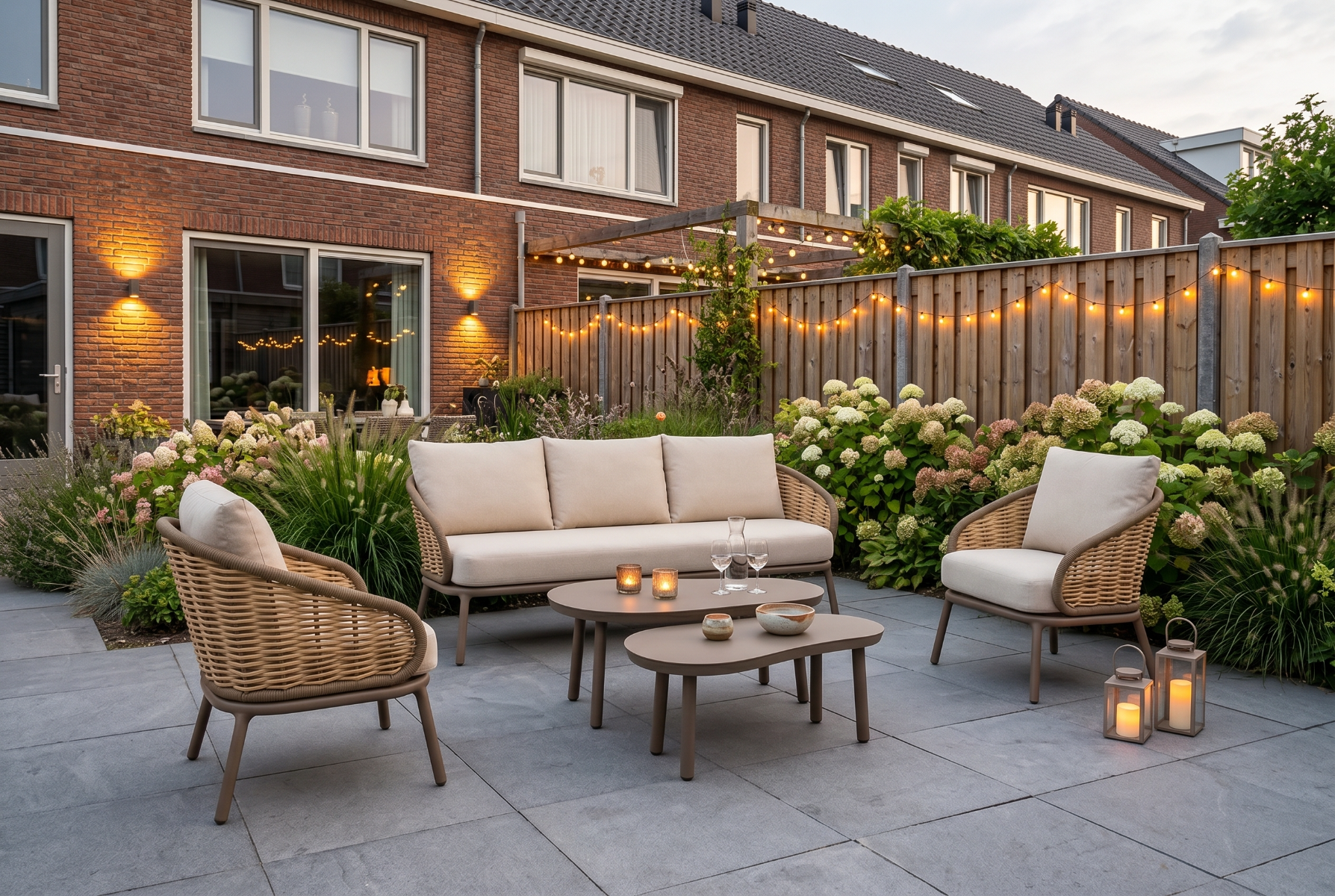 Apple Bee Pine Key/Livo stoel-bank loungeset 5-delig