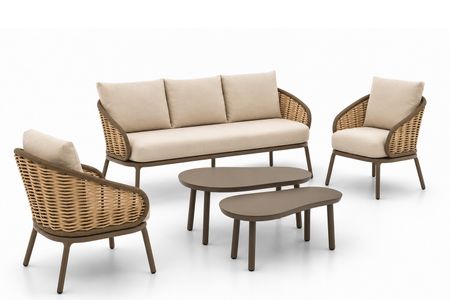 Apple Bee Pine Key/Livo stoel-bank loungeset 5-delig