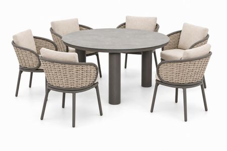 Apple Bee Pine Key/Arancia 150 cm dining tuinset 7-delig