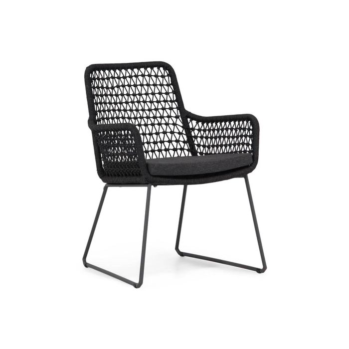 Dining tuinstoel met antraciet aluminium frame en rope - Vooraanzicht