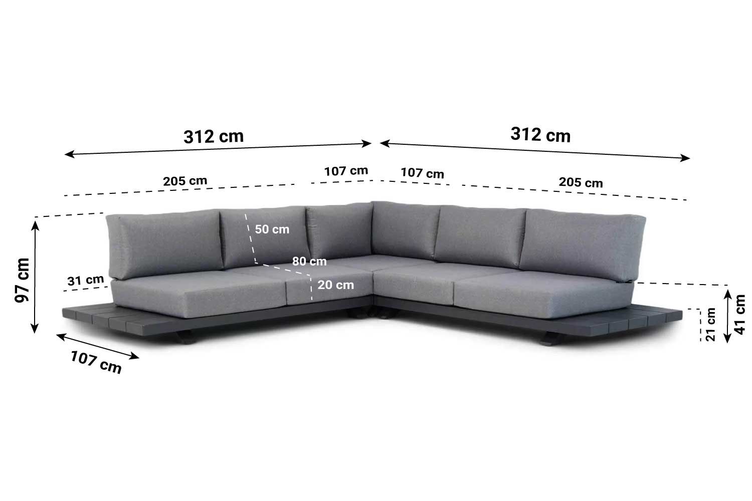 Santika Attico hoek loungeset 3-delig  thumbnail