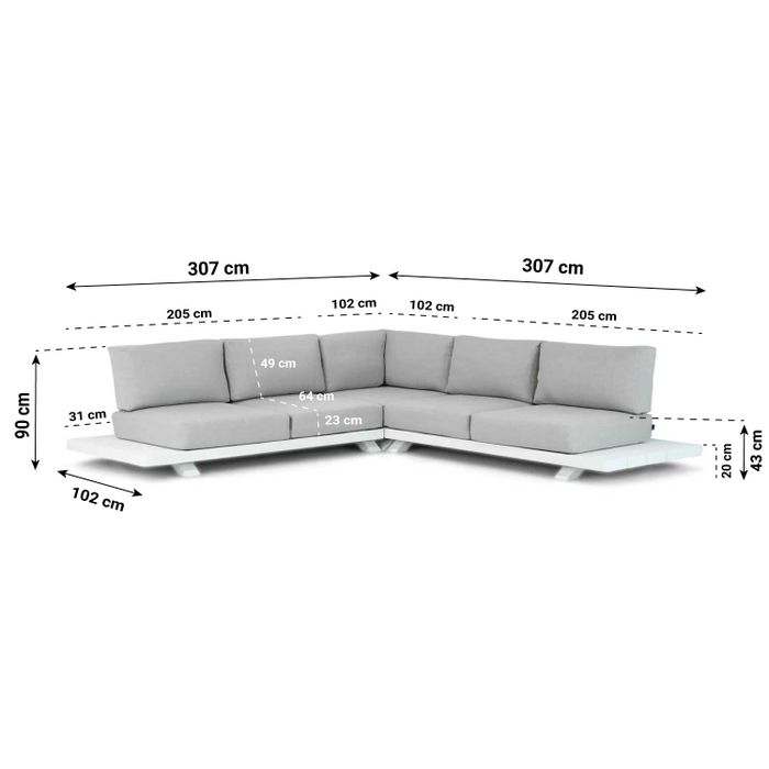 Santika Attico hoek loungeset 4-delig