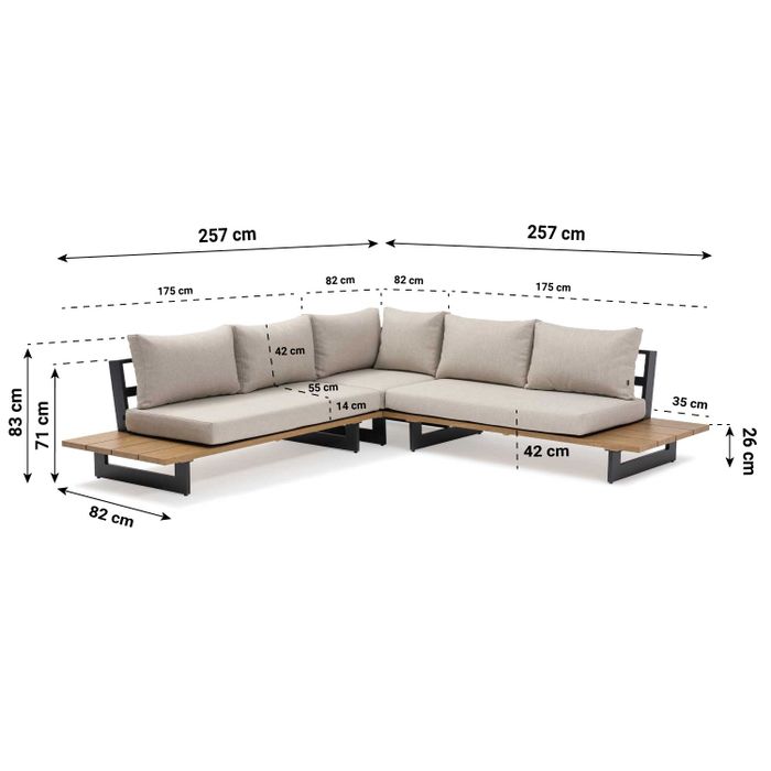 Lifestyle Azzurro hoek loungeset 5-delig