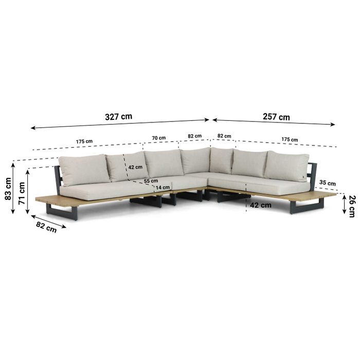 Lifestyle Azzurro hoek loungeset 4-delig