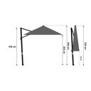 Santika Belize Deluxe parasol 300 cm x 300 cm antraciet frame/ mid grey (excl.voet) thumbnail