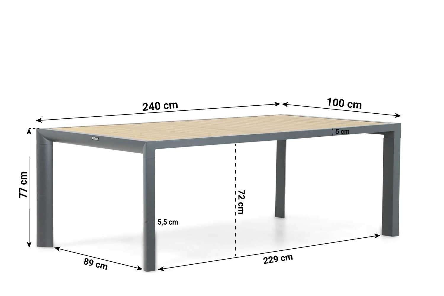 Lifestyle Borello dining tuintafel 240 x 100 cm
