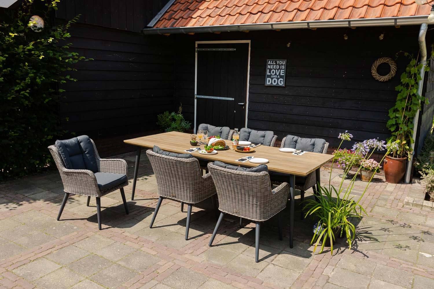 Garden Collections Boston/Montana 240 cm dining tuinset 7-delig
