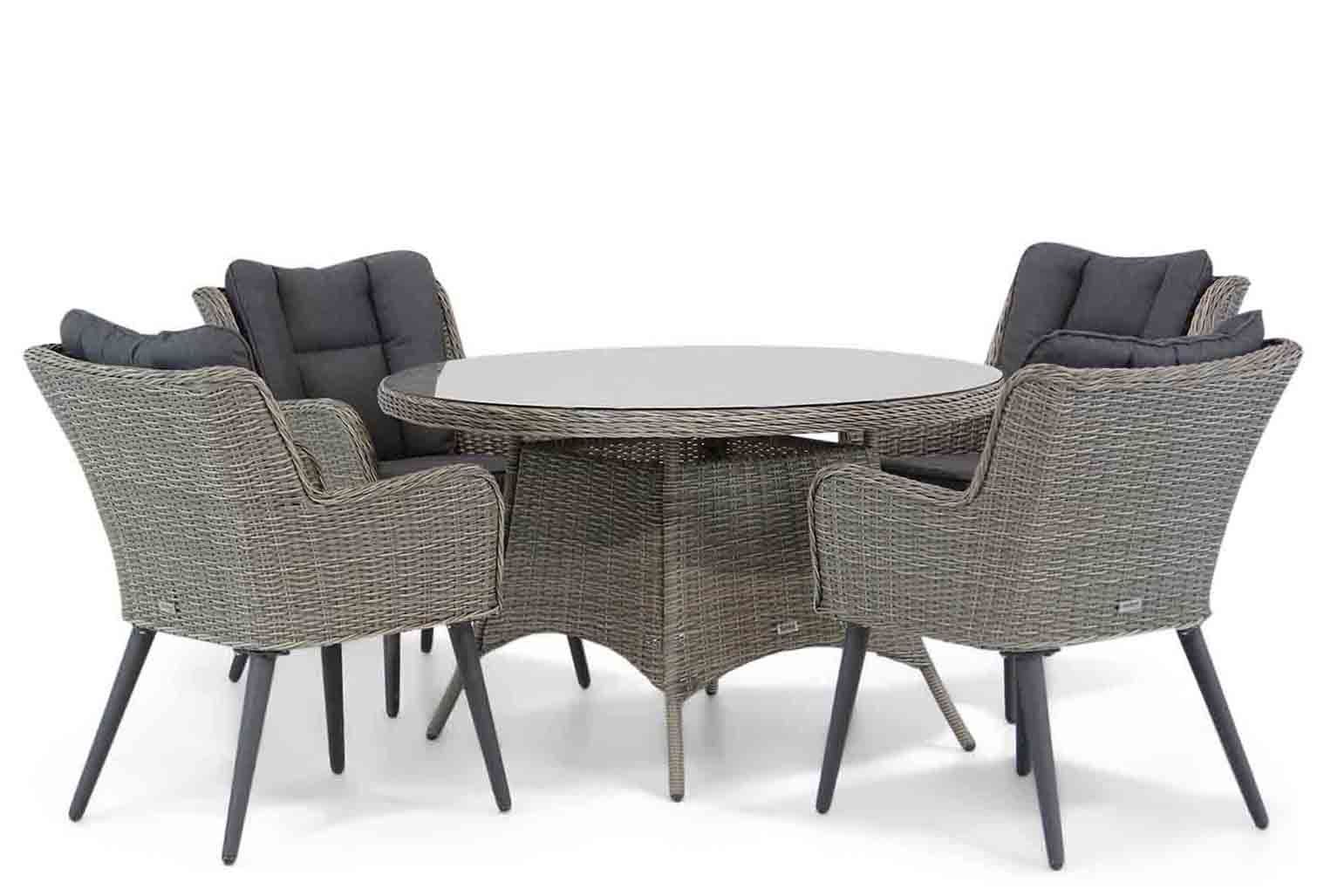 Garden Collections Boston/Aberdeen 120 cm rond dining tuinset 5-delig thumbnail